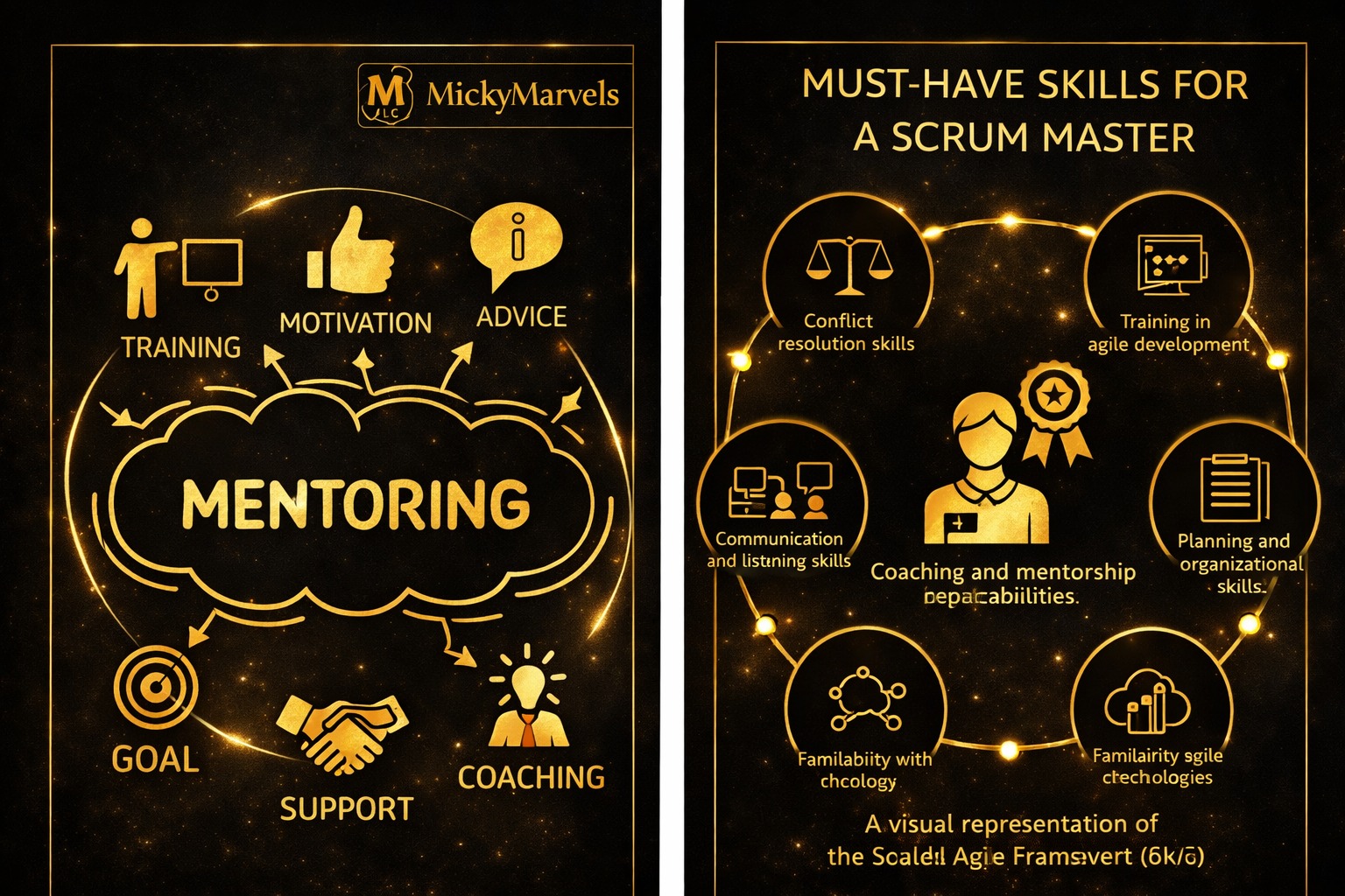 Mentoring mind map dark gold